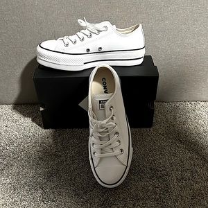 Leather platform converse sneakers